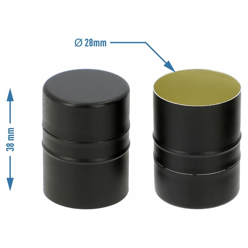 Capac cu filet pentru sticle fi28/38, negru, 8 buc. - 4