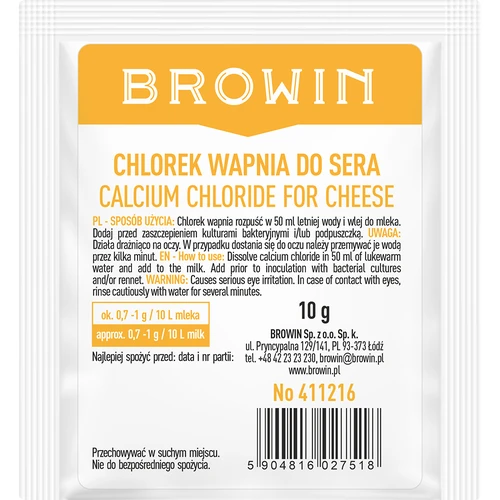 Clorură de calciu pentru brânză, 10 g