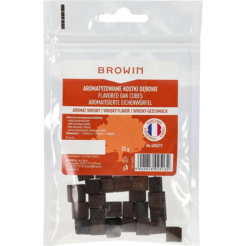 Cuburi din stejar francez, prăjite intens, aromatizate – Whisky, 20 g - 2