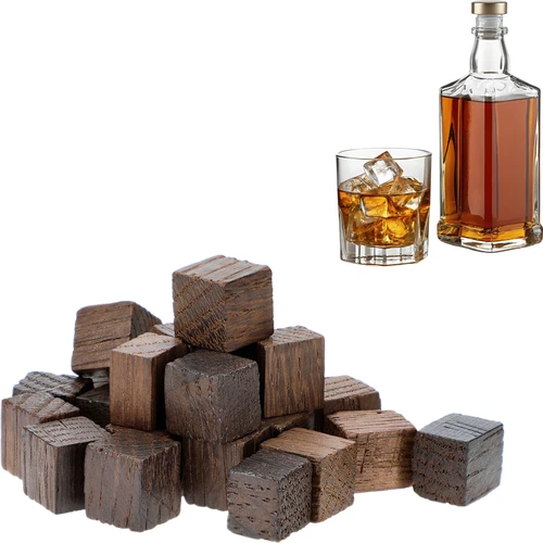 Cuburi din stejar francez, prăjite intens, aromatizate – Whisky, 20 g - 3