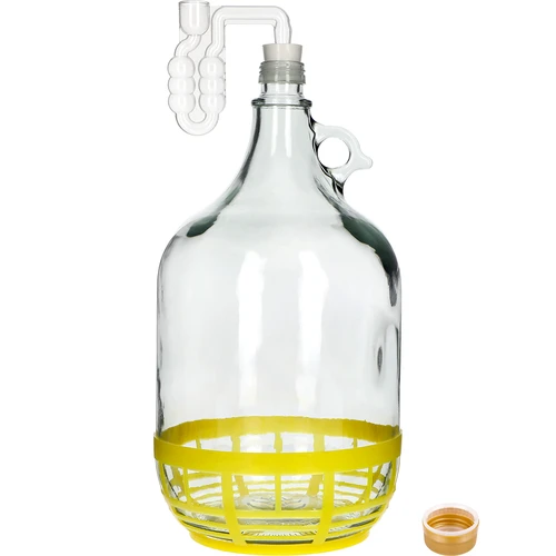 Damigeană 5L cu dop, tub orizontal și capac - 2