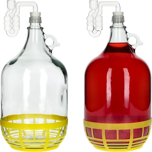 Damigeană 5L cu dop, tub orizontal și capac - 5
