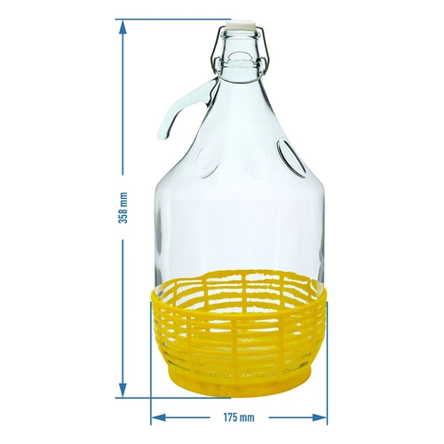 Damigeană Dama 5 L - coș din plastic, închidere cu sârmă - 2