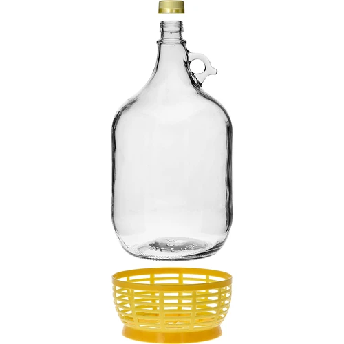 Damigeană Dama 5 L cu capac și coș din plastic - 2