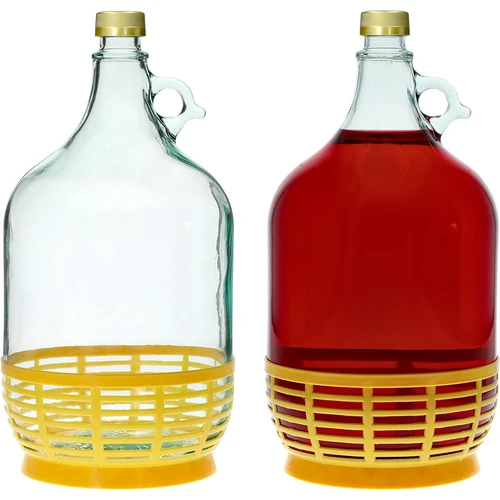 Damigeană Dama 5 L cu capac și coș din plastic - 3