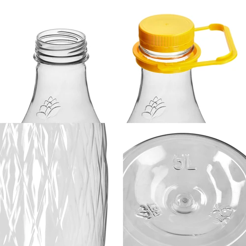 Damigeană Dama 5 L PET, cu capac cu filet, mâner și coșuleț - 3