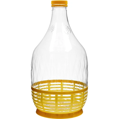 Damigeană Dama 5 L PET, cu capac filetat și coșuleț