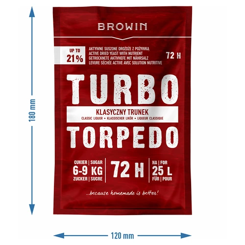 Drojdie de distilerie Turbo Torpedo 72h 21% - 120 g - 5