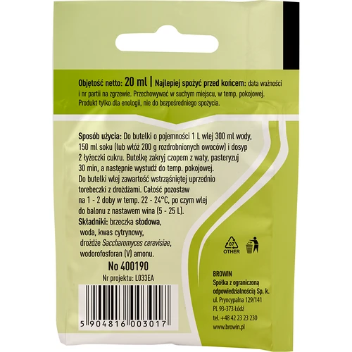 Drojdie de vin Universală, 20 ml - 2