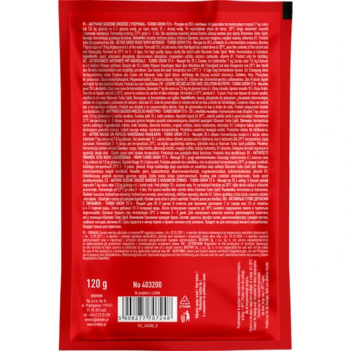Drojdie pentru distilare Turbo Grom 72 h - 2