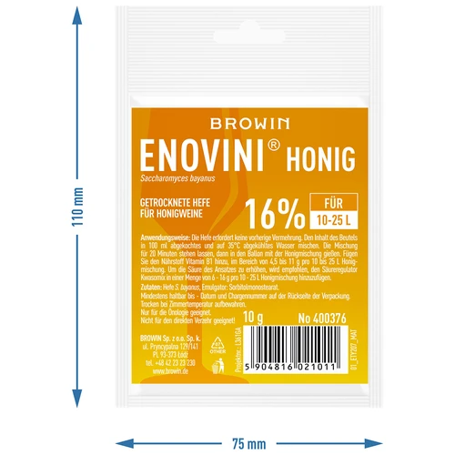 Drojdie uscată pentru vinuri de miere Enovini Honig 10g - 3