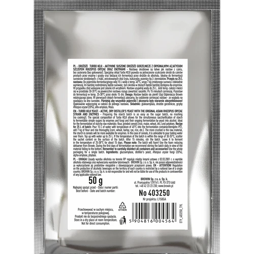 Drojdii distilerie Turbo Koji, 50 g (fără fermentare!) - 2