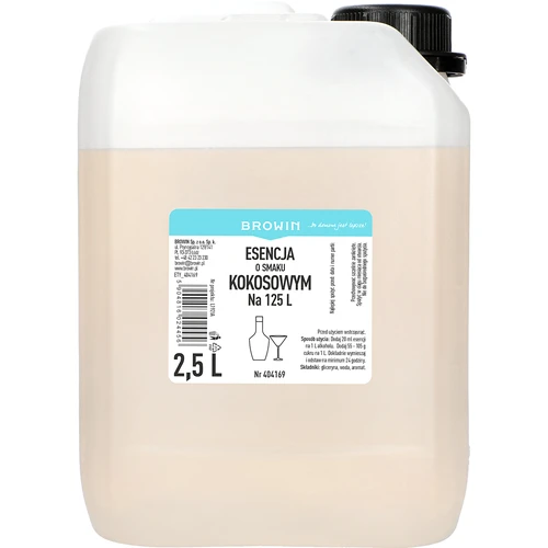 Esență cu aromă de cocos, 2,5L, pentru 125L de băutură gata