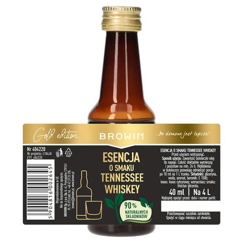 Esență cu aromă de Tennessee Whiskey pentru 4 L - 40 ml - 7