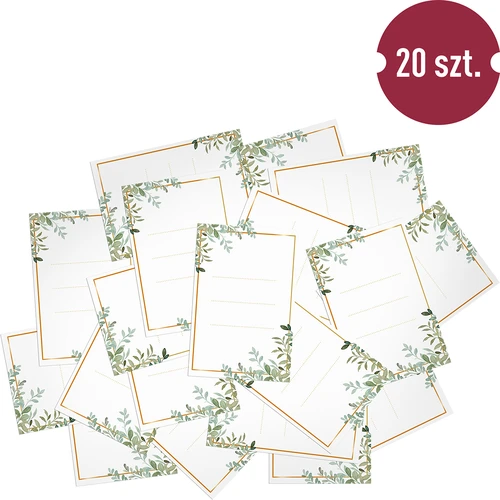 Etichete autocolante 60 x 90 mm pentru sticle, borcane, cadouri model floral - 20 buc. - 3