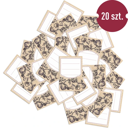 Etichete autocolante 60 x 90 mm pentru sticle, borcane fructe schiță - 20 buc. - 3