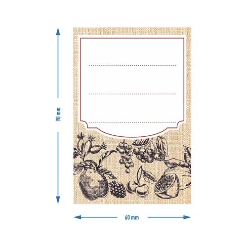 Etichete autocolante 60 x 90 mm pentru sticle, borcane fructe schiță - 20 buc. - 4