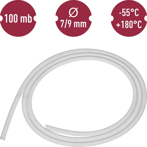 Furtun din silicon fi 7/9mm -55 +180°C mb - 2