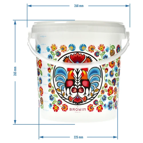 Găleată alimentară GWIOZDA - cu capac, 10 L - 6