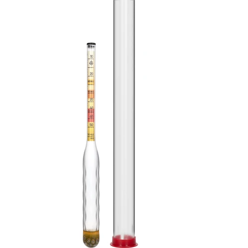Hidrometru rezistent la spargere cu eprubetă, interval de măsurare 10-50°Blg