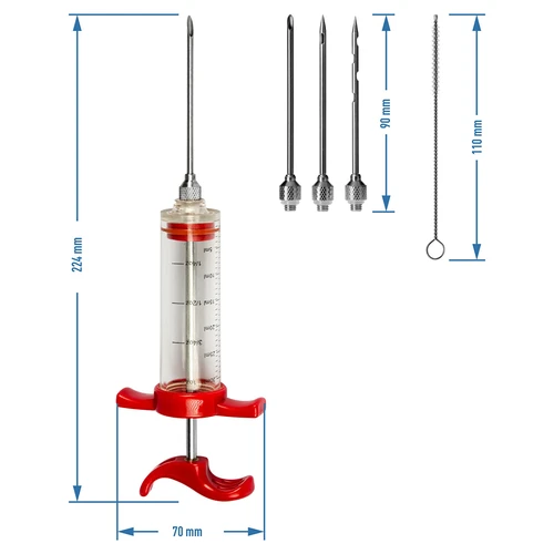 Injectoare 30ml + 3 ace + perie de curățare - 7