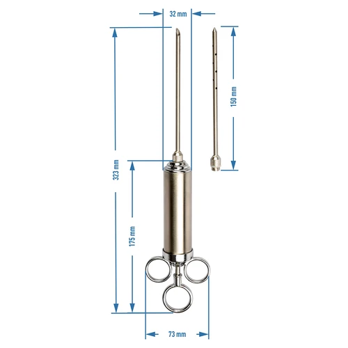 Injectoare din oțel inoxidabil 60 ml + 2 ace - 11