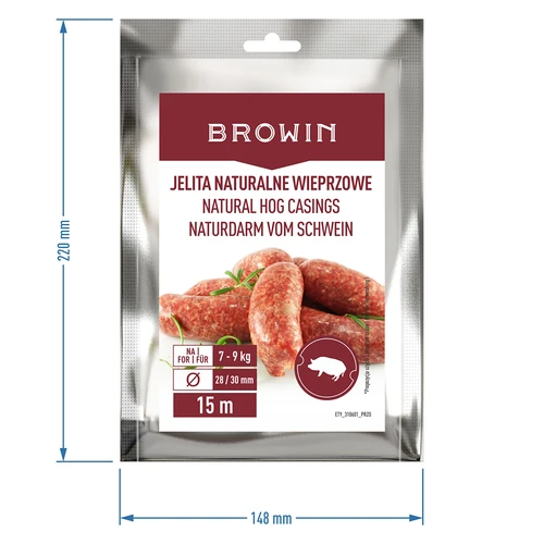 Intestine naturale de porc - calibru 28/30mm, 15m - 5