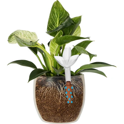 Irigator pentru plante – frunză transparentă cu picior ceramic, 120 ml - 6