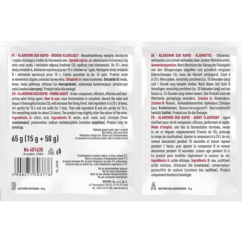 Klarowin Duo Rapid - chitosan + kieselsol, 65 g - 2