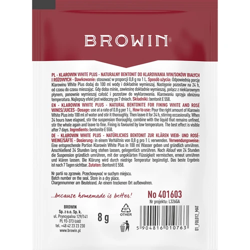 Klarowin White Plus - agent de limpezire 8 g - 2