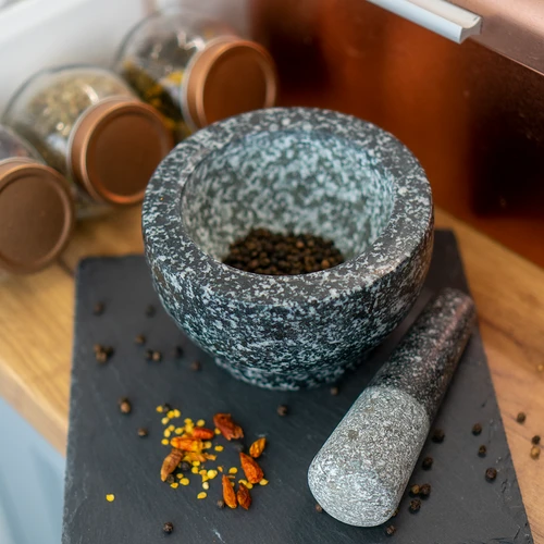 Mojar de bucătărie din granit cu pistil - 12