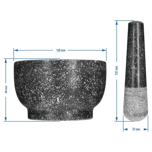 Mojar de bucătărie din granit cu pistil - 8