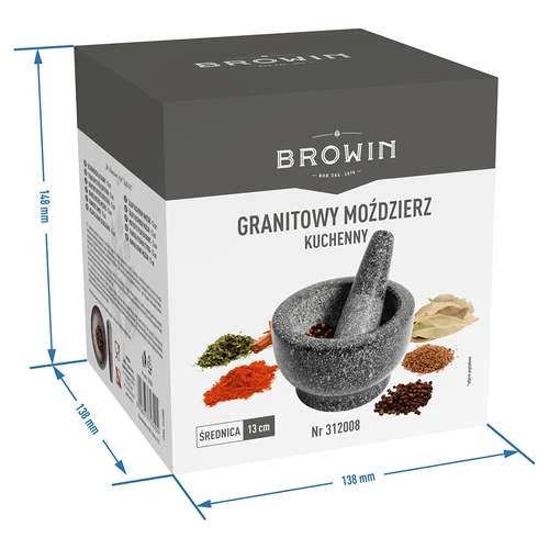 Mojar de bucătărie din granit cu pistil - 9
