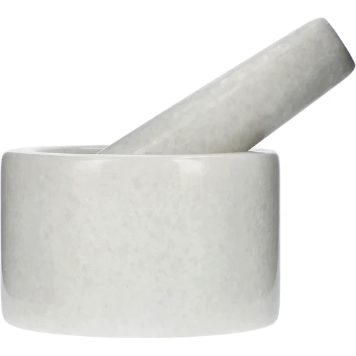 Mojar de bucătărie din marmură, alb, fi 10 cm - 3
