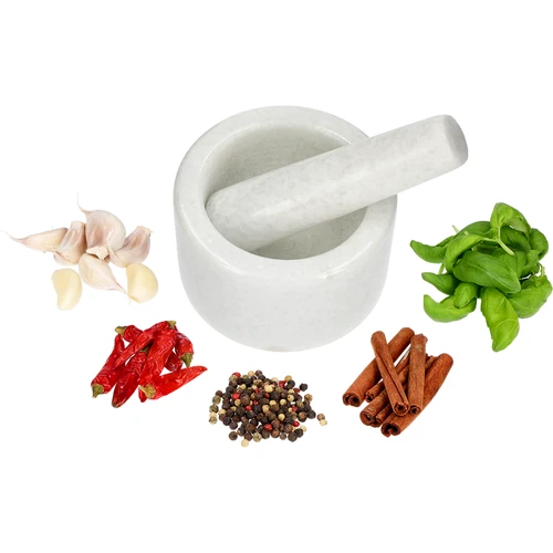 Mojar de bucătărie din marmură, alb, fi 10 cm - 7
