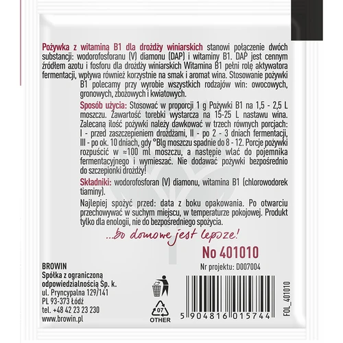 Nutrient pentru vin cu vitamina B1, 10g - 2