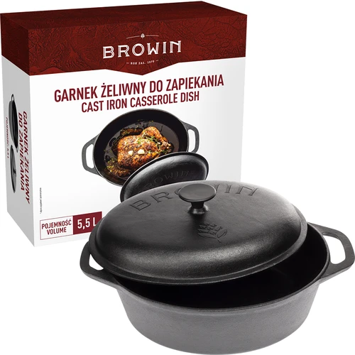 Oală din fontă pentru coacere, 5.5 L - 5