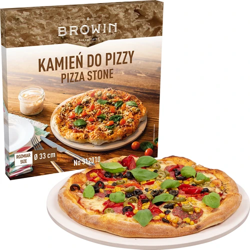 Piatră de pizza rotundă, realizată din cordierit, diametru 33 cm - 6