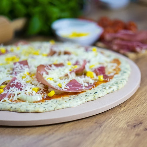 Piatră de pizza rotundă, realizată din cordierit, diametru 33 cm - 9