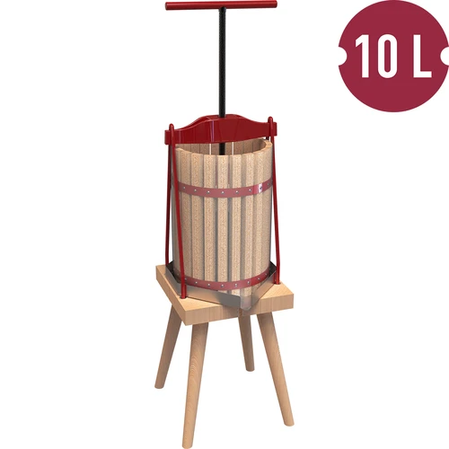 Presă cu cadru pentru fructe – cu coș de lemn, capacitate 10L - 2