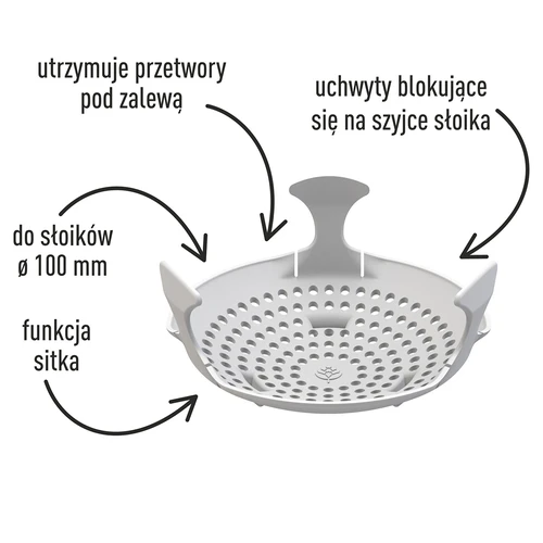 Presă - sită pentru conserve, murături și oțet - pentru borcane fi 100 - 3