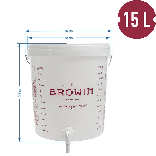 Recipient de fermentare 15 L cu capac și robinet - 12