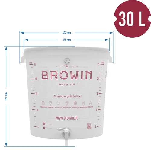 Recipient de fermentare 30 L cu capac și robinet - 9