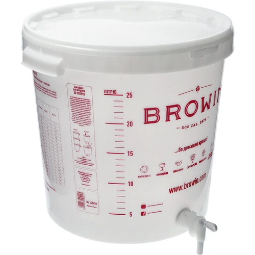 Recipient de fermentare 30 L cu capac, robinet și tub UA - 3