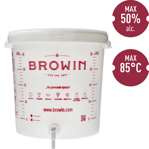 Recipient de fermentare 30 L cu capac, robinet și tub UA - 6