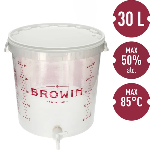 Recipient de fermentare 30L cu imprimare, robinet și 3 tuburi - 2