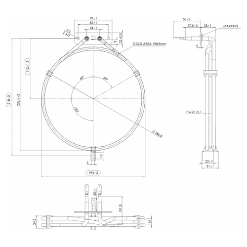 Rezistență pentru afumătoare - 1,5 kW - 4