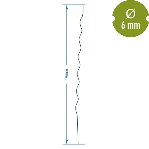Țăruș din oțel spiral 1,75m x 6mm - 2