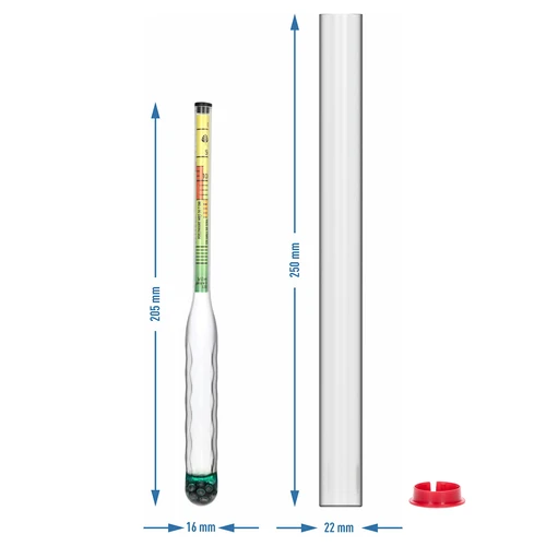 Salinometru nespargibil cu eprubetă, domeniu de măsurare: 0-300 g sare/L - 5
