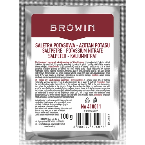 Salpetru de potasiu pentru sărare carne, 100 g